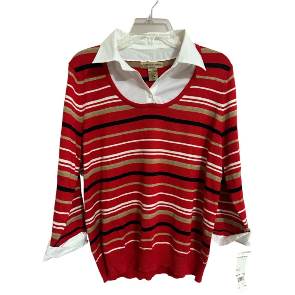 Notations Lightweight sweater with collared neck